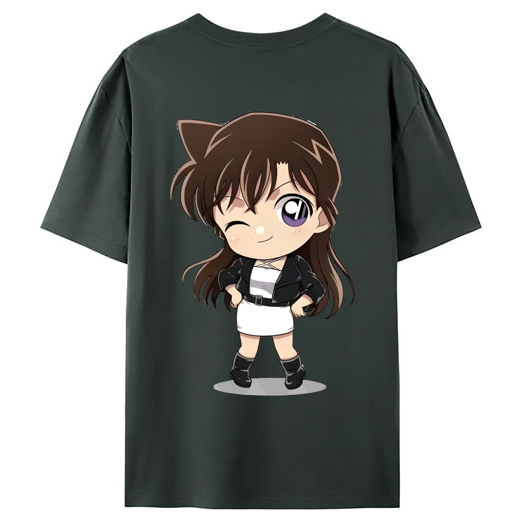 （画像用） 名探偵コナン 毛利 蘭 もうり らん、モーリ ラン Detective Conan Rachel Moore 綿100％ メンズ半袖Tシャツ（バックプリント） 通気性